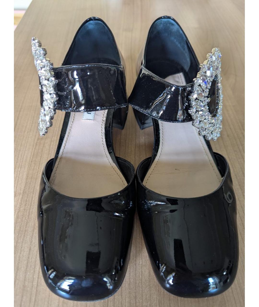 MIU MIU Черные туфли из лакированной кожи, фото 2