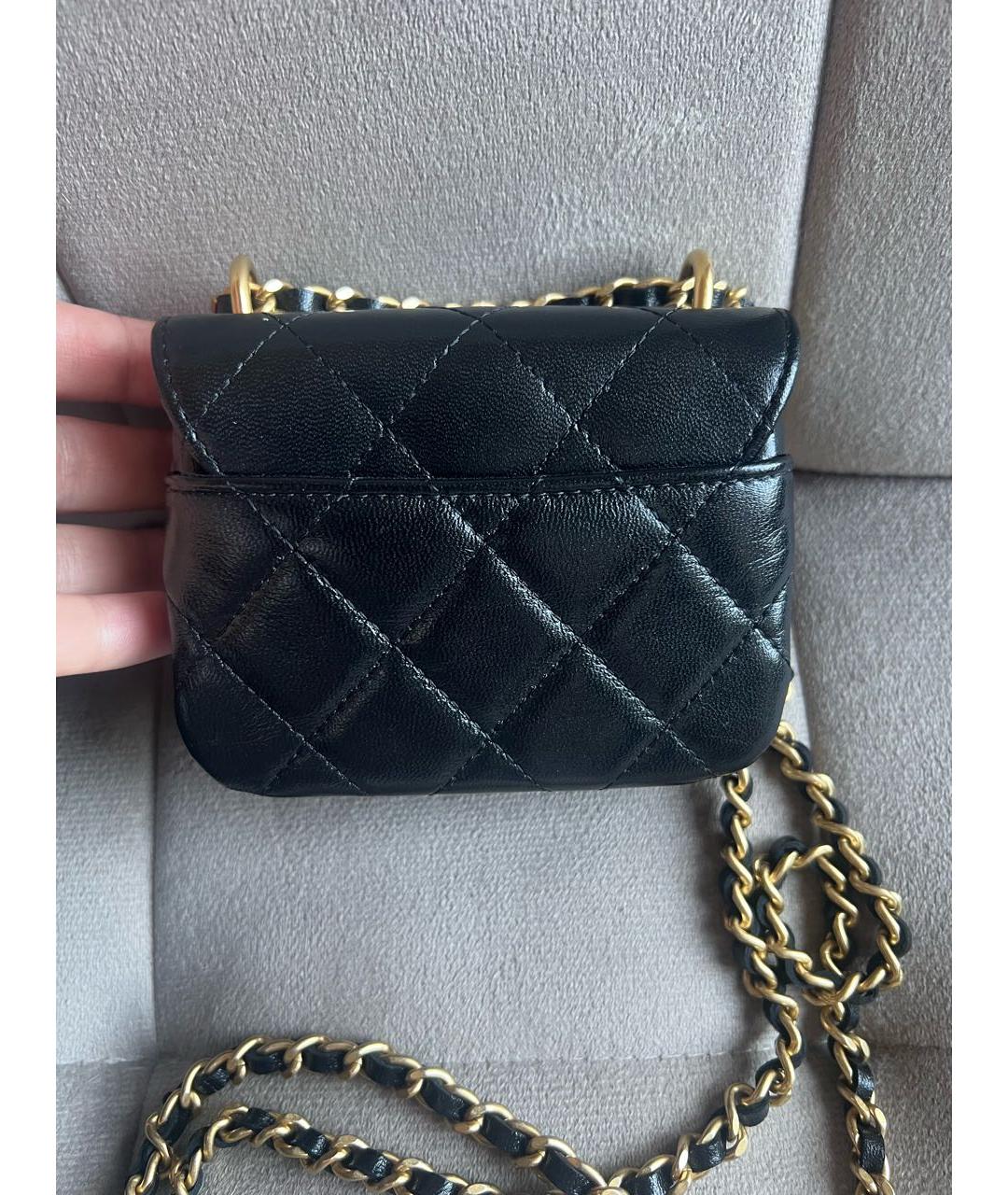 CHANEL Черная кожаная сумка через плечо, фото 3