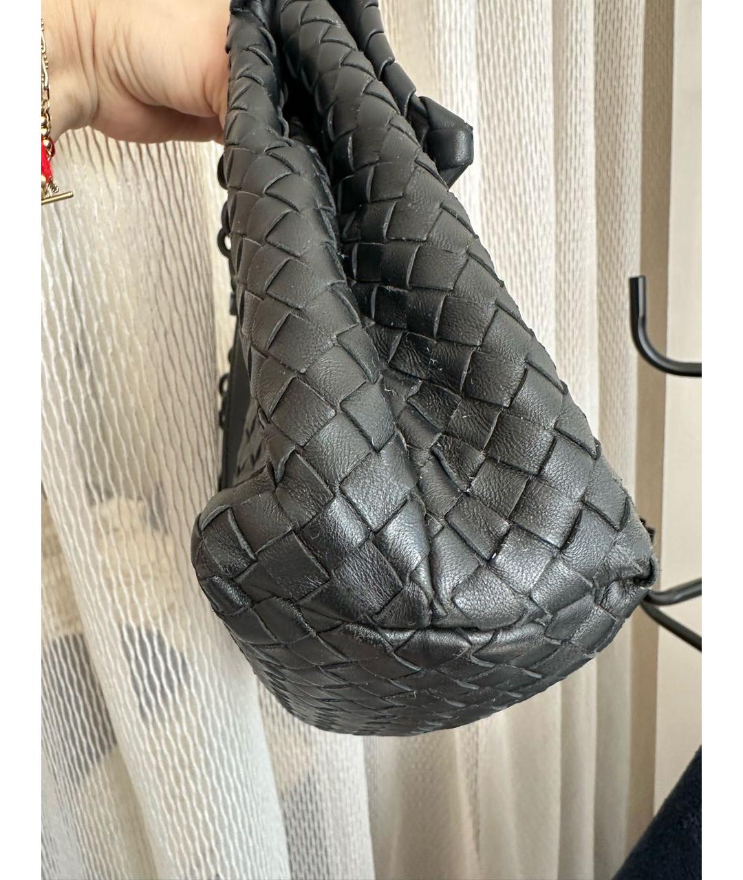 BOTTEGA VENETA Черная кожаная сумка с короткими ручками, фото 6