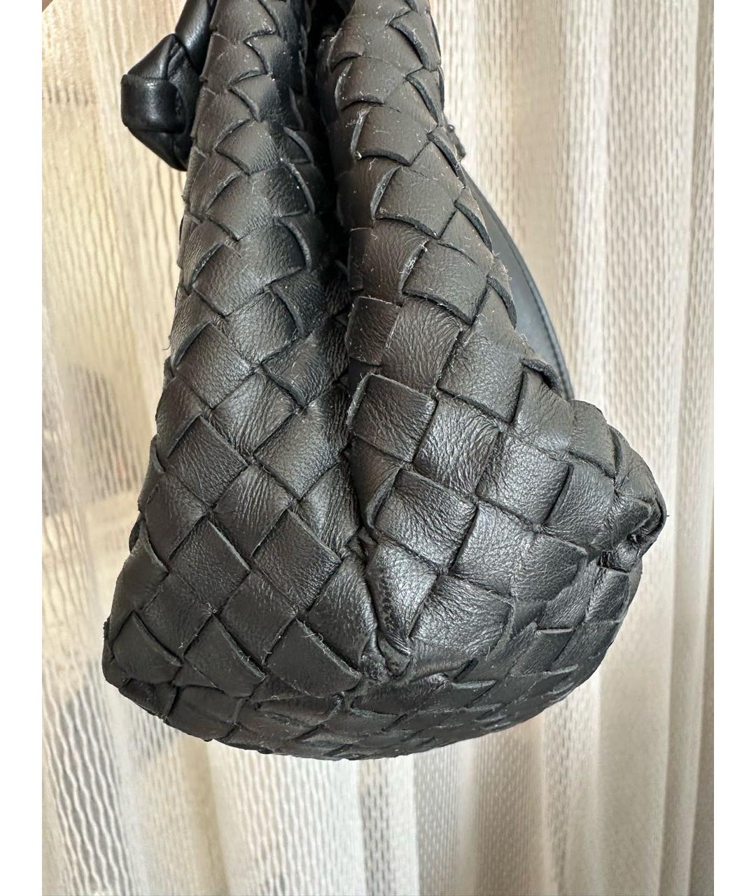 BOTTEGA VENETA Черная кожаная сумка с короткими ручками, фото 5