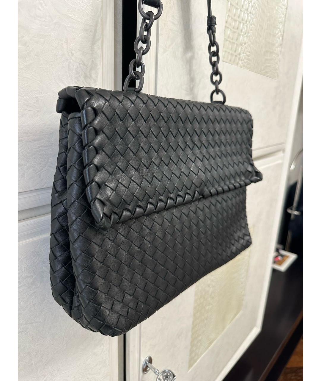 BOTTEGA VENETA Черная кожаная сумка с короткими ручками, фото 3