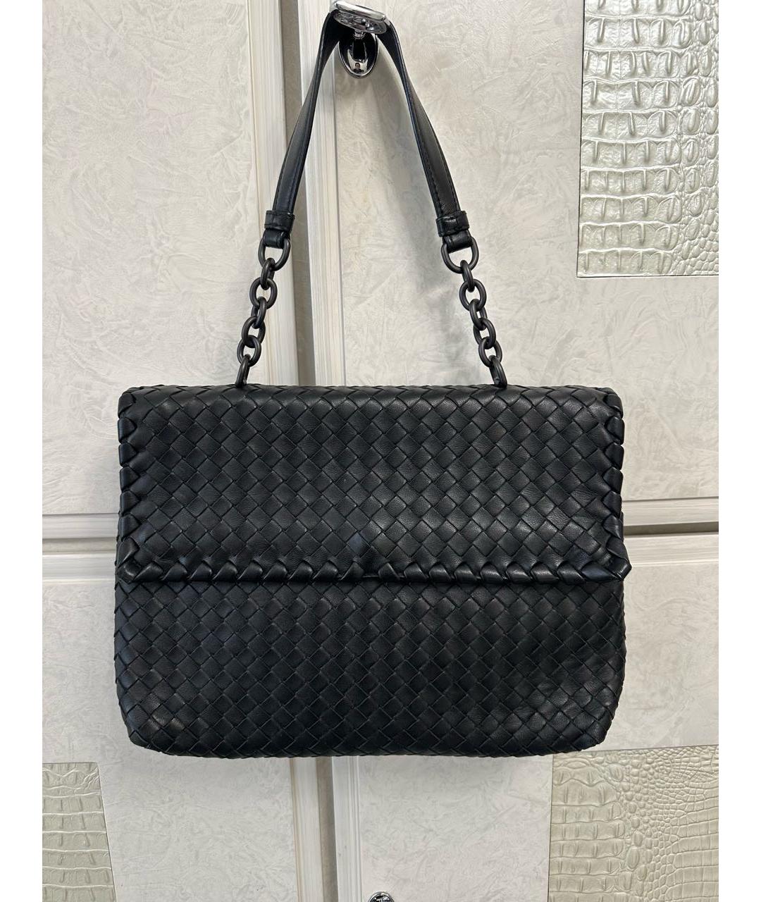 BOTTEGA VENETA Черная кожаная сумка с короткими ручками, фото 8
