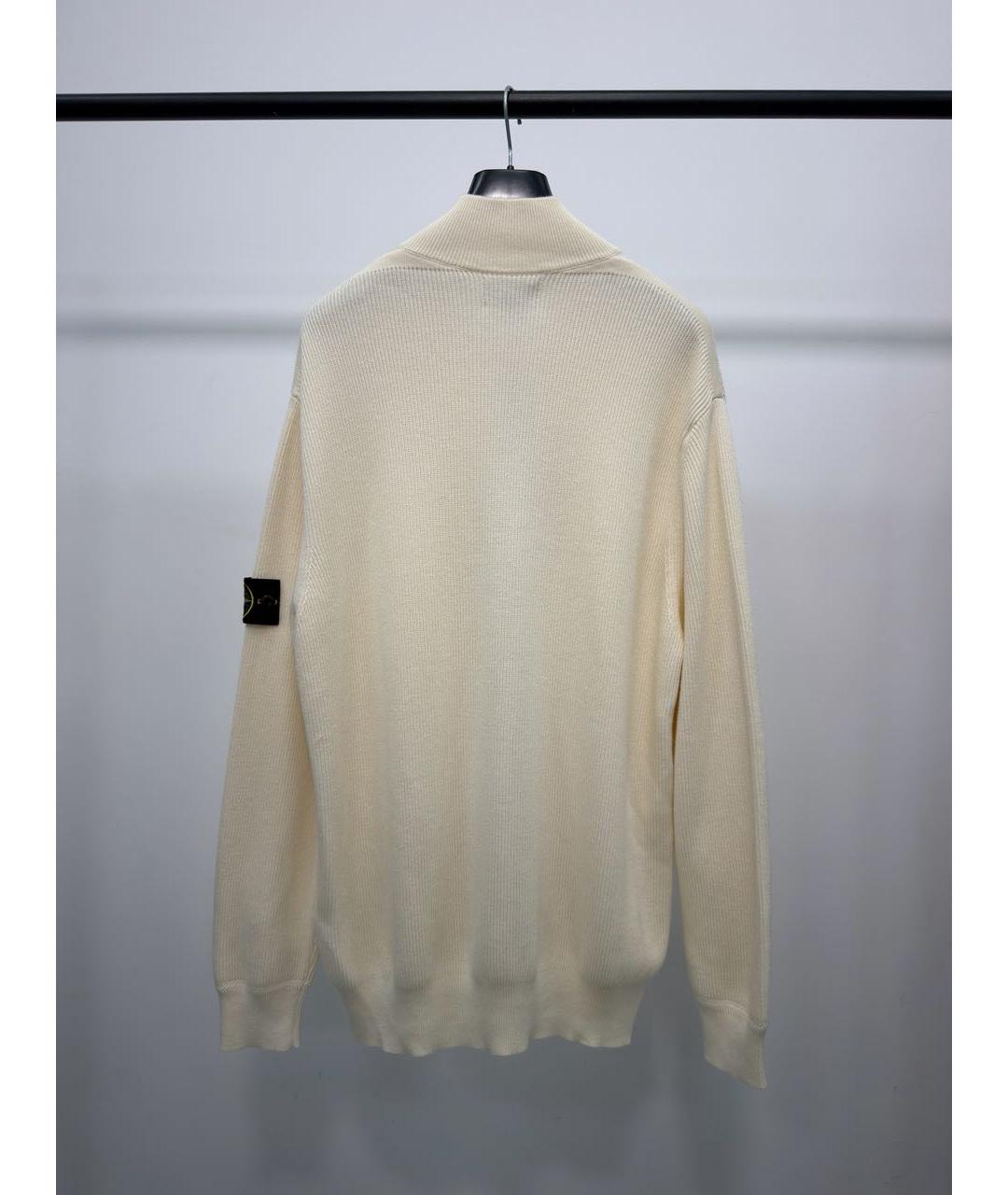 STONE ISLAND Бежевый хлопковый джемпер / свитер, фото 4