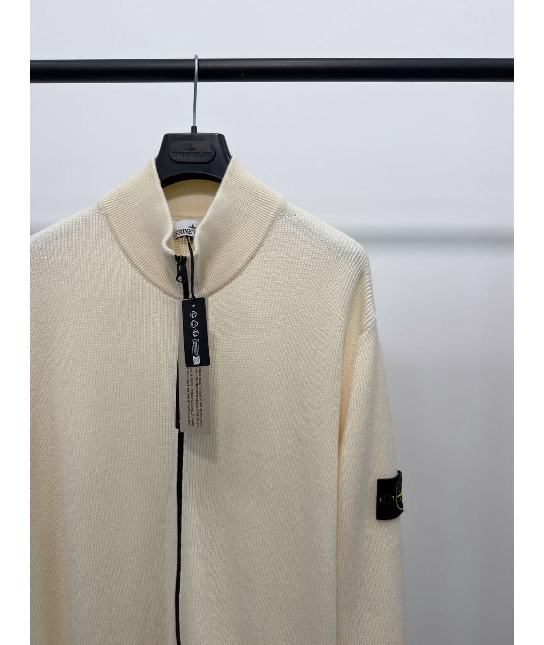 STONE ISLAND Бежевый хлопковый джемпер / свитер, фото 2