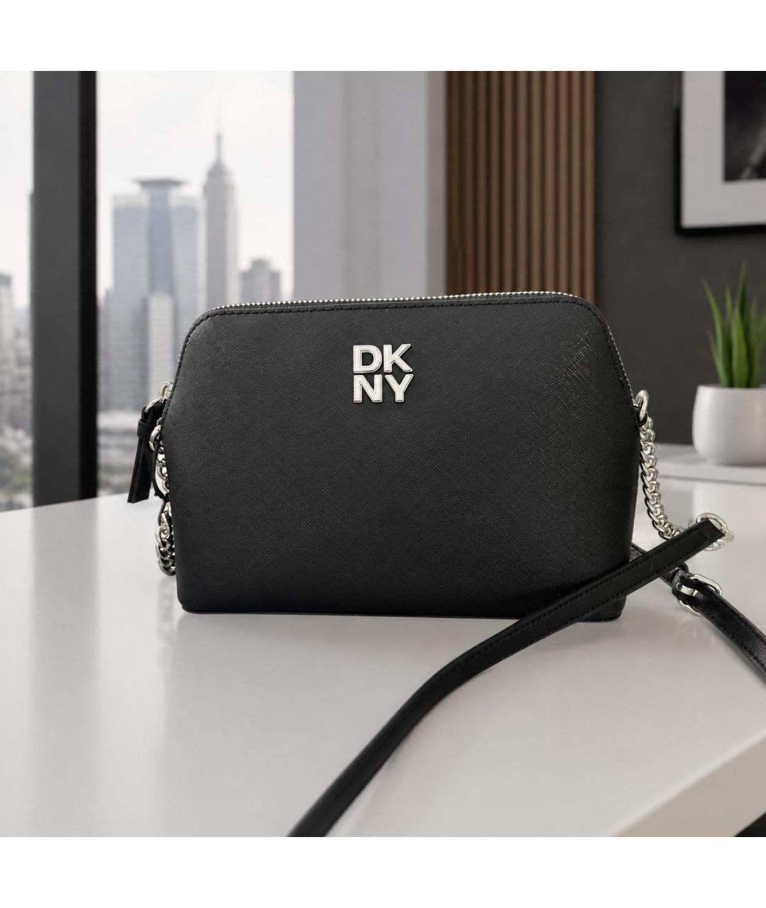 DKNY Черная сумка через плечо из искусственной кожи, фото 3