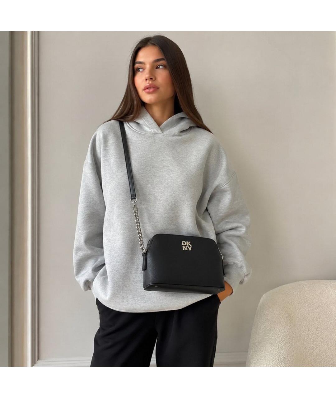 DKNY Черная сумка через плечо из искусственной кожи, фото 8