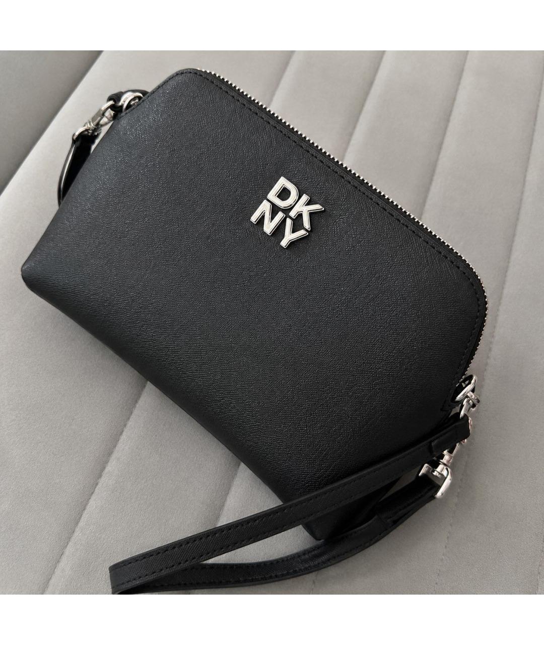 DKNY Черная сумка через плечо из искусственной кожи, фото 5