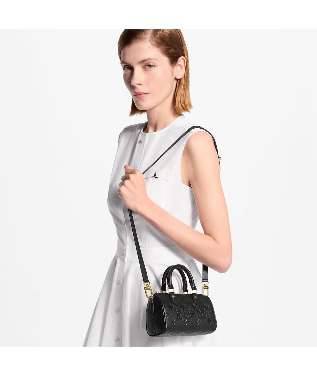LOUIS VUITTON Черная кожаная сумка через плечо, фото 6