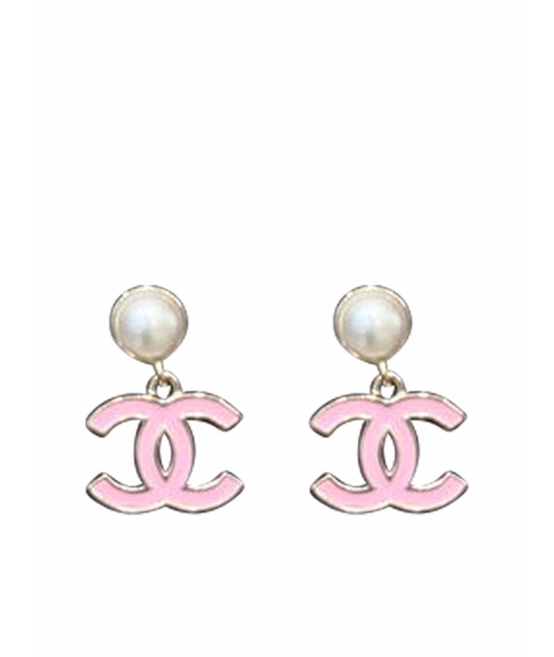 CHANEL Розовые керамические серьги, фото 1