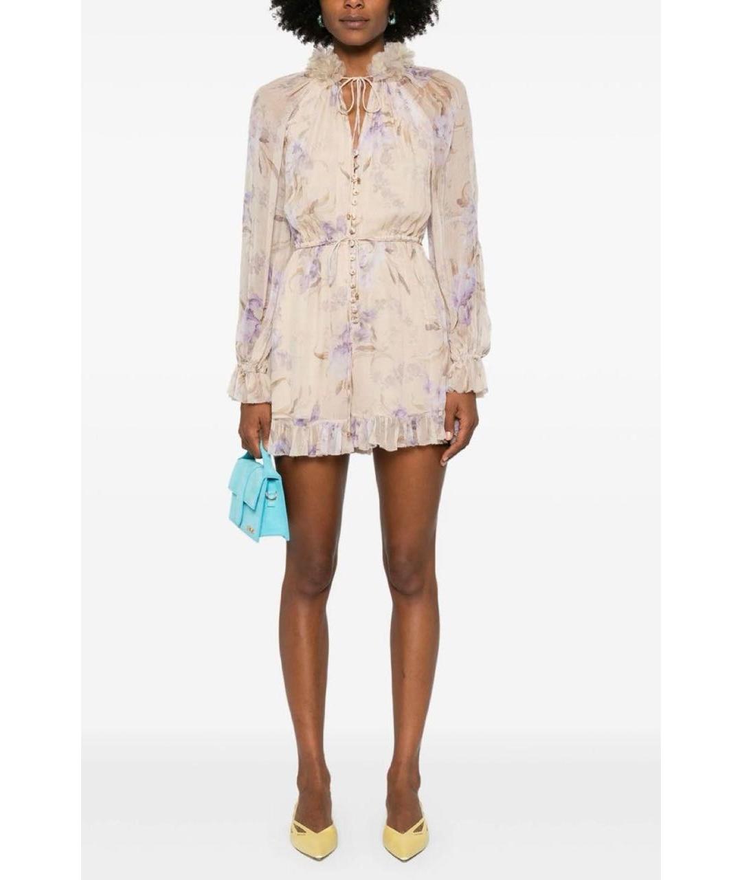 ZIMMERMANN Фиолетовый шифоновый комбинезон, фото 4