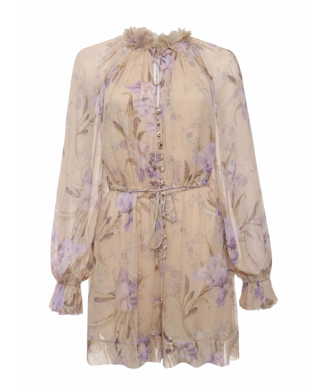 ZIMMERMANN Фиолетовый шифоновый комбинезон, фото 1