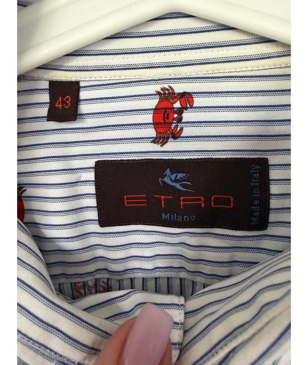 ETRO Голубая хлопковая кэжуал рубашка, фото 3