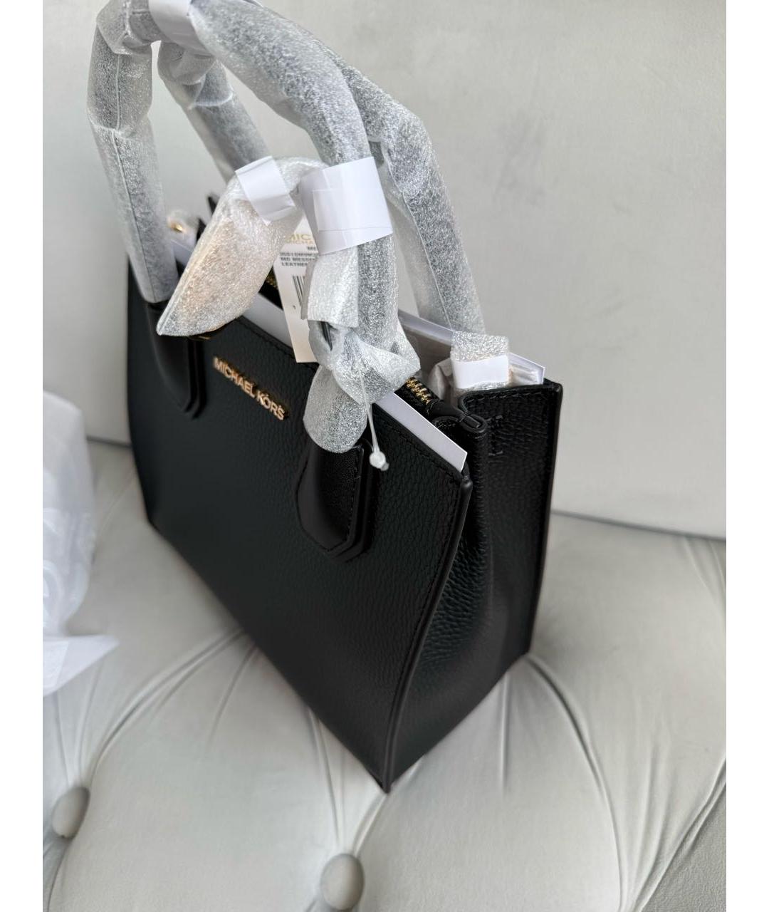 MICHAEL KORS Черная кожаная сумка с короткими ручками, фото 2