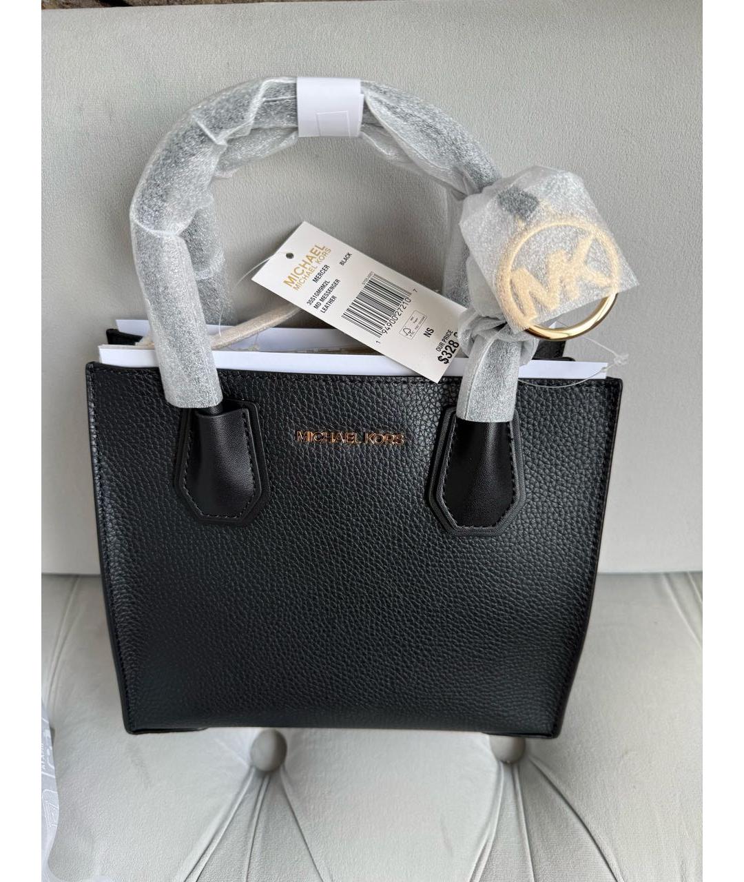 MICHAEL KORS Черная кожаная сумка с короткими ручками, фото 8