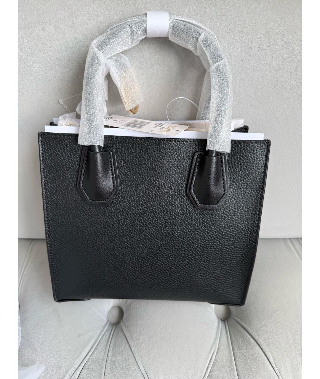 MICHAEL KORS Черная кожаная сумка с короткими ручками, фото 3