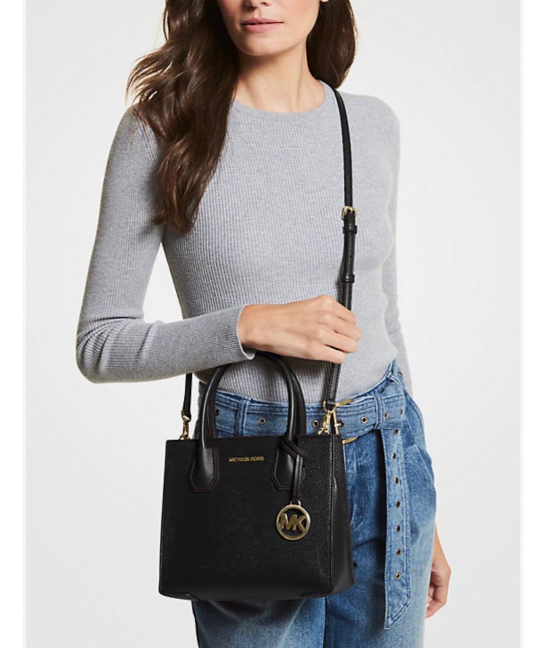 MICHAEL KORS Черная кожаная сумка с короткими ручками, фото 7