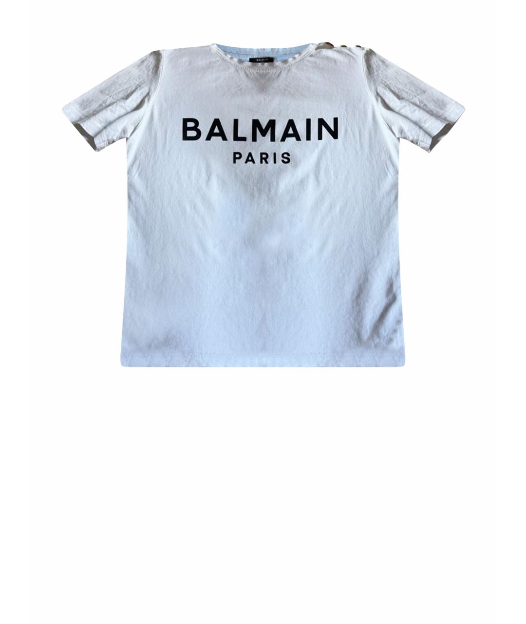 BALMAIN Белая хлопковая футболка, фото 1