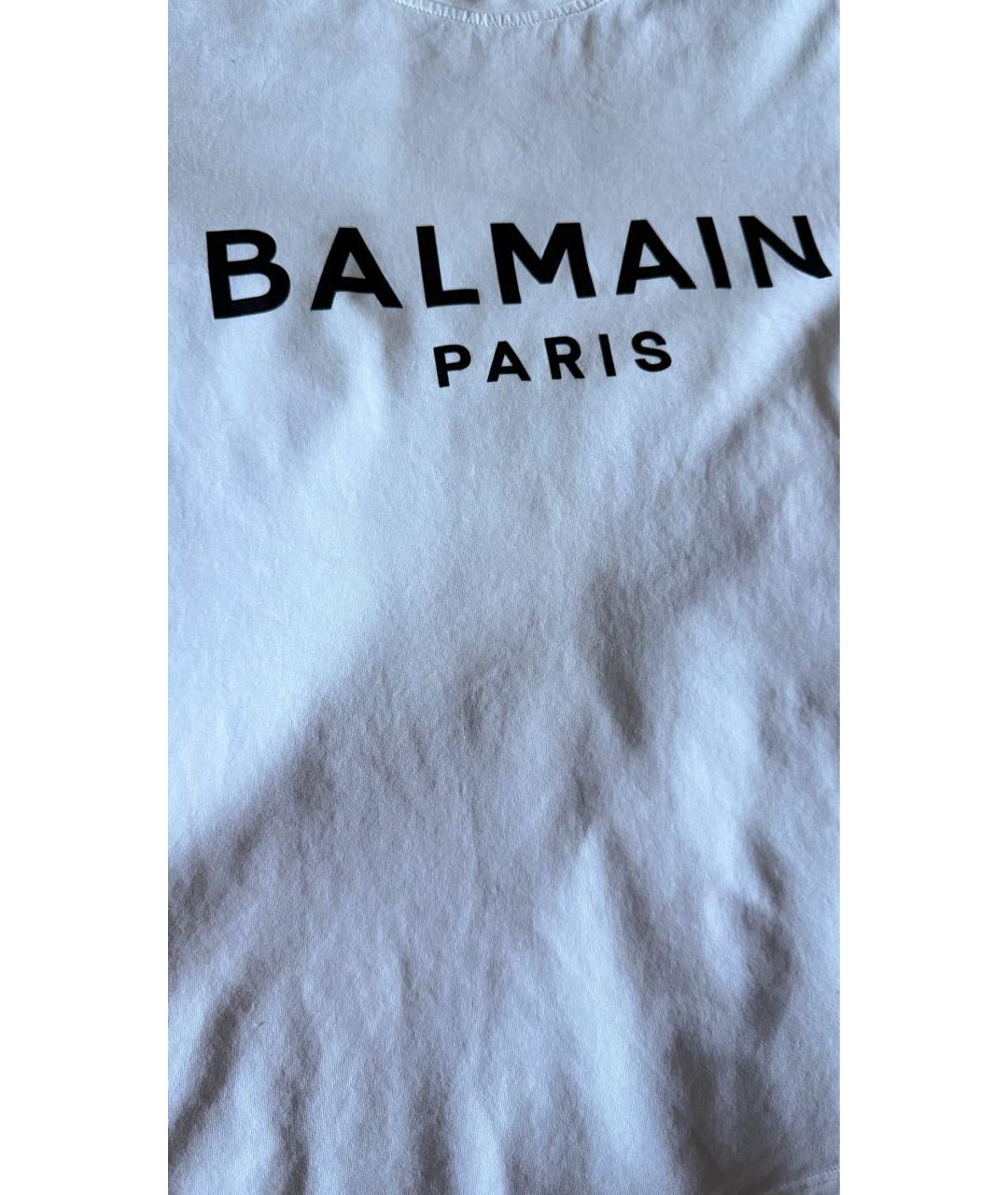 BALMAIN Белая хлопковая футболка, фото 2
