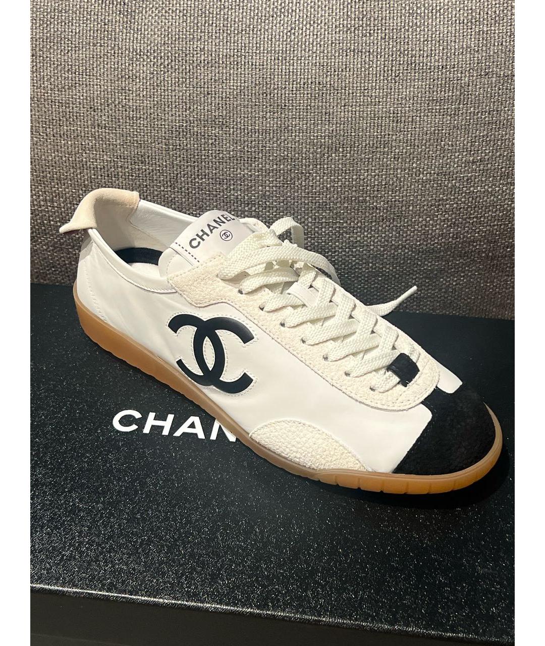 CHANEL Белые кожаные кеды, фото 6
