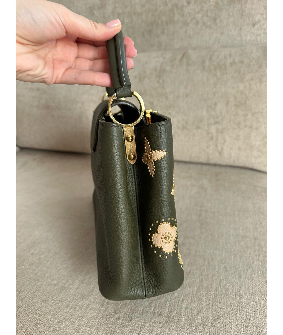 LOUIS VUITTON Хаки сумка с короткими ручками, фото 4
