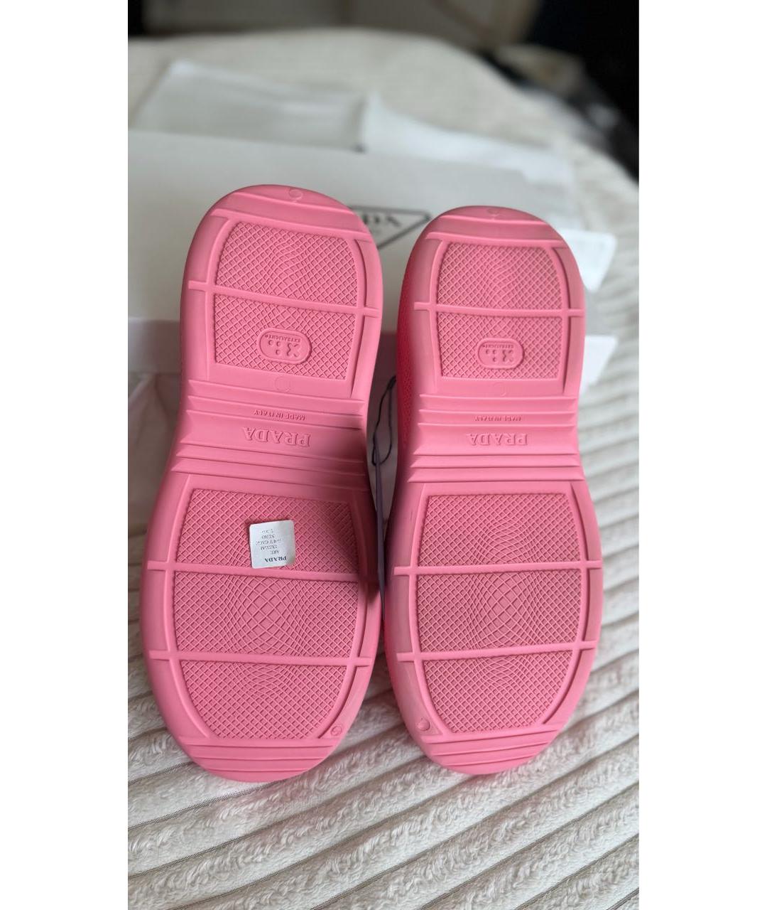 PRADA Розовые резиновые мюли, фото 4