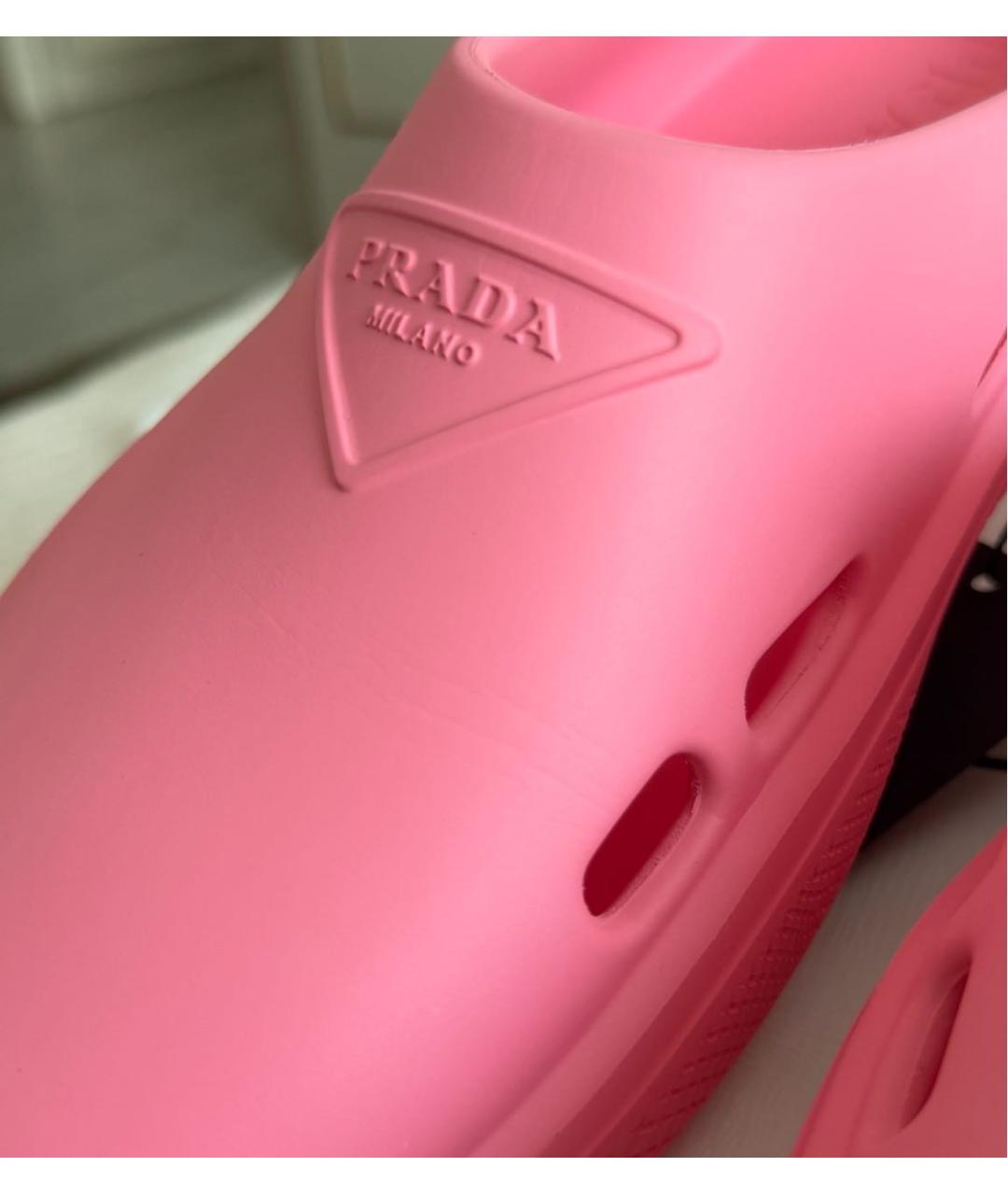 PRADA Розовые резиновые мюли, фото 5