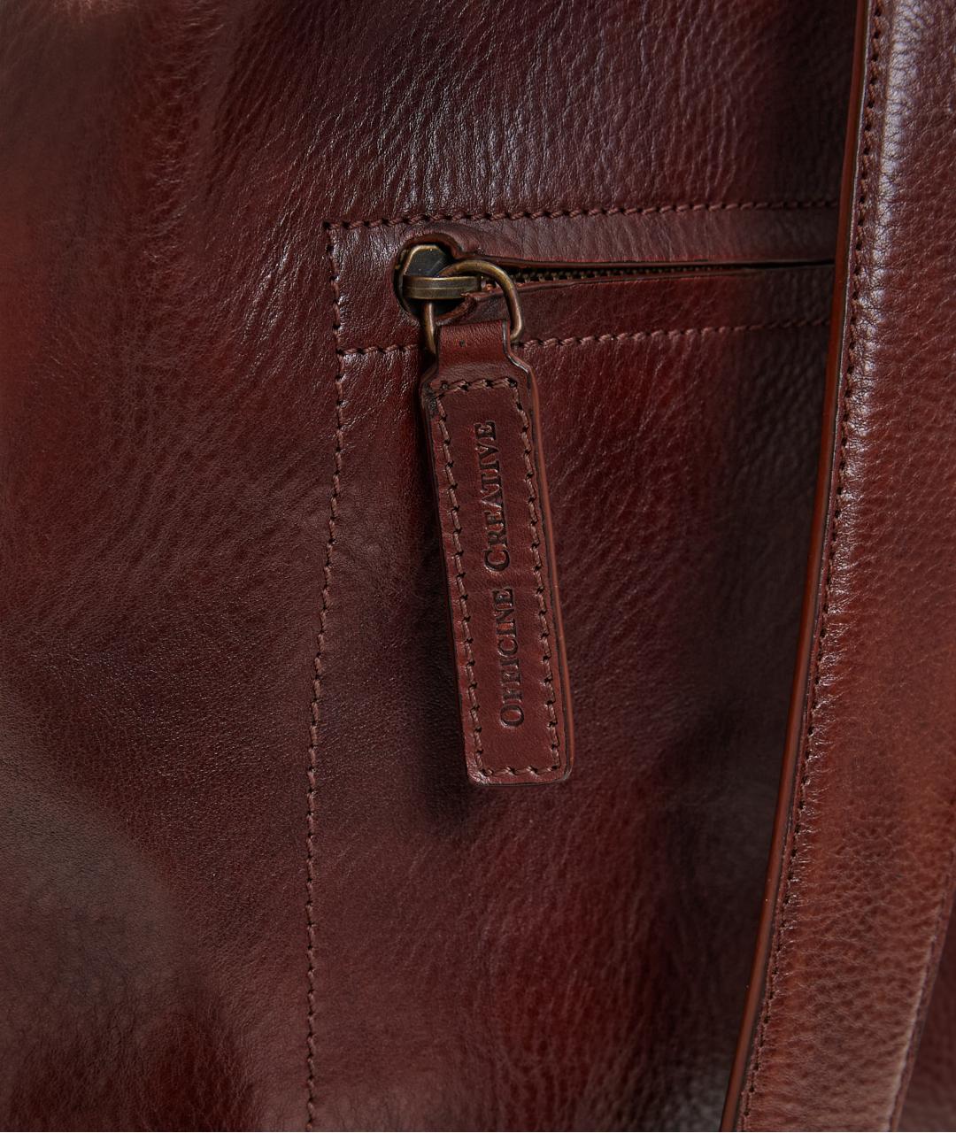OFFICINE CREATIVE Коричневый кожаный рюкзак, фото 4