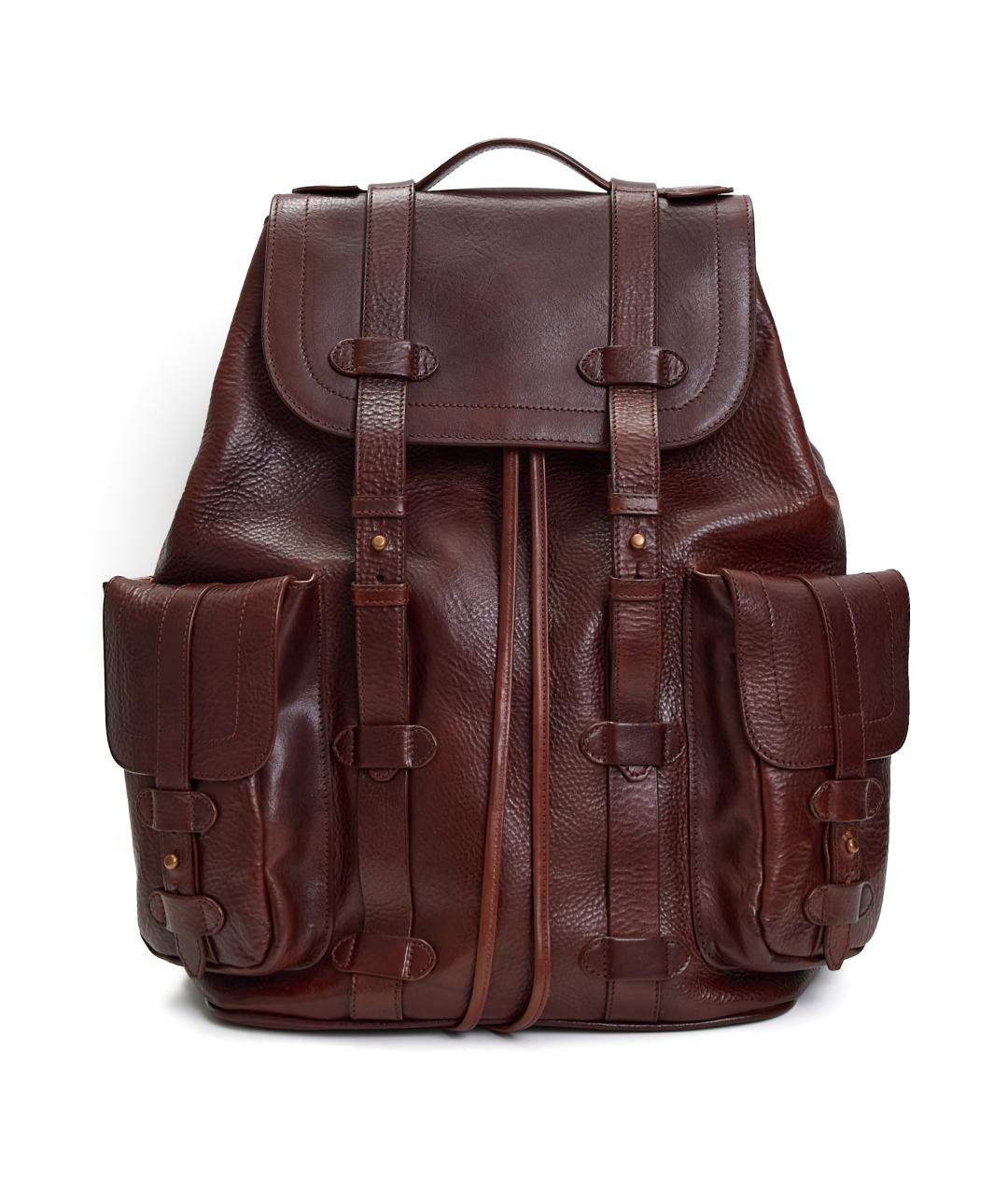 OFFICINE CREATIVE Коричневый кожаный рюкзак, фото 1