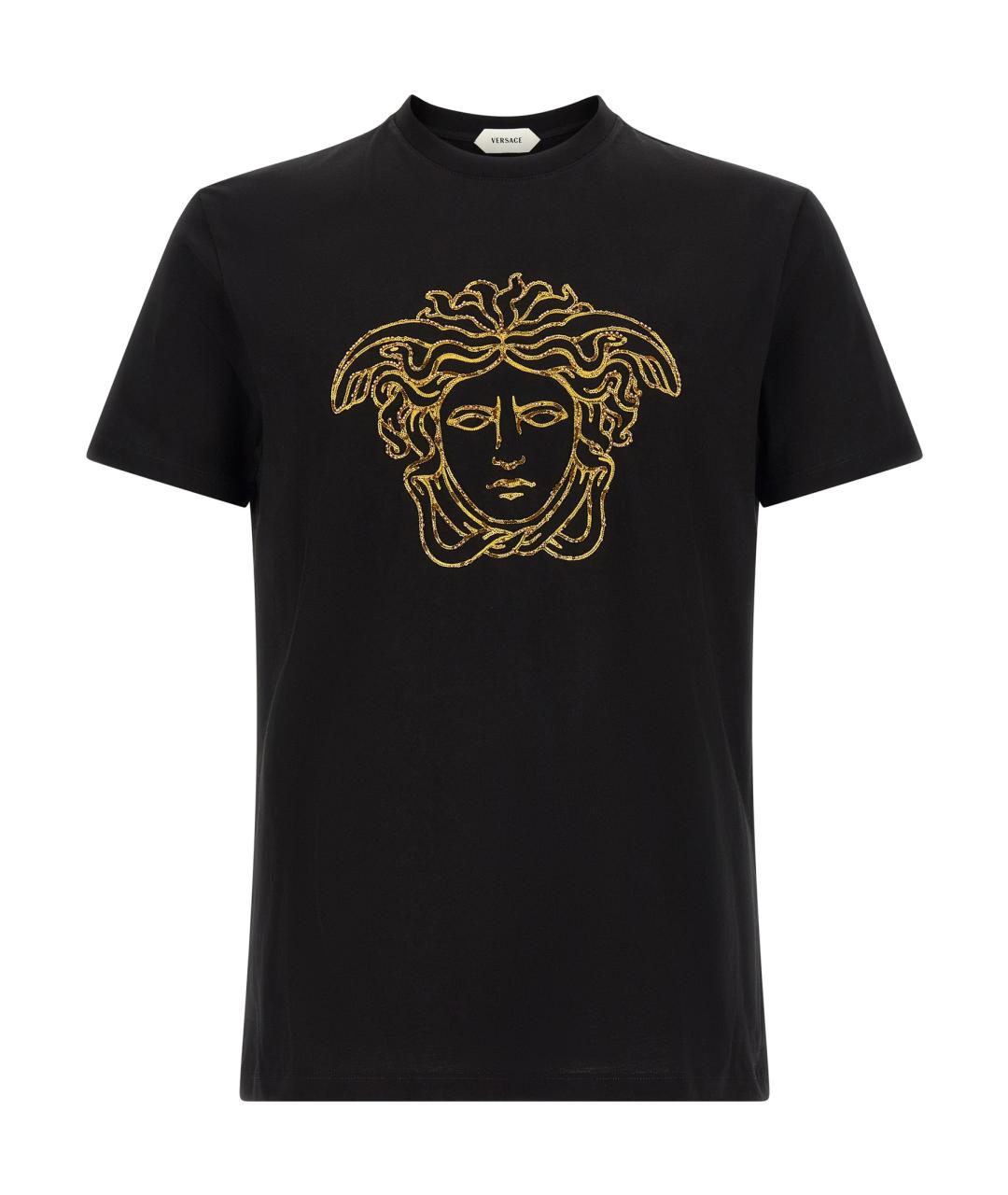 VERSACE Черная хлопковая футболка, фото 1