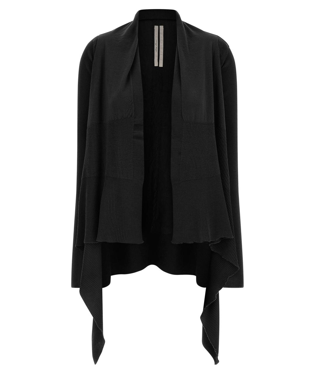 RICK OWENS Черный хлопковый кардиган, фото 1