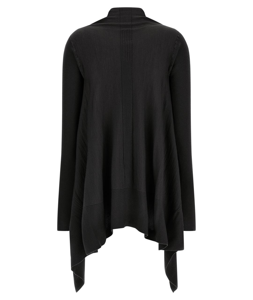 RICK OWENS Черный хлопковый кардиган, фото 2