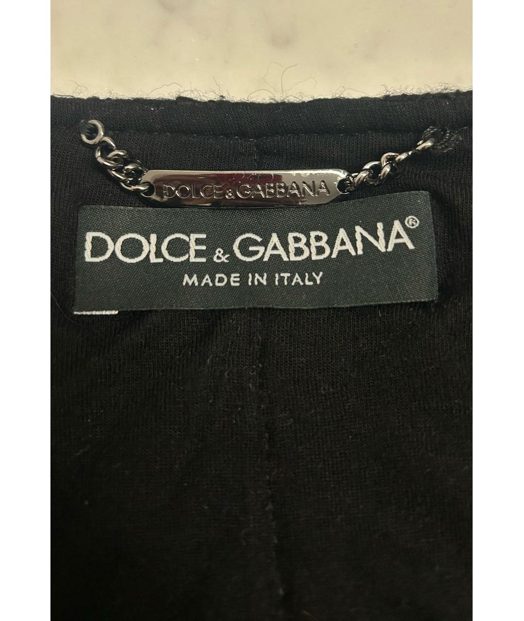 DOLCE&GABBANA Черный вискозный кардиган, фото 5