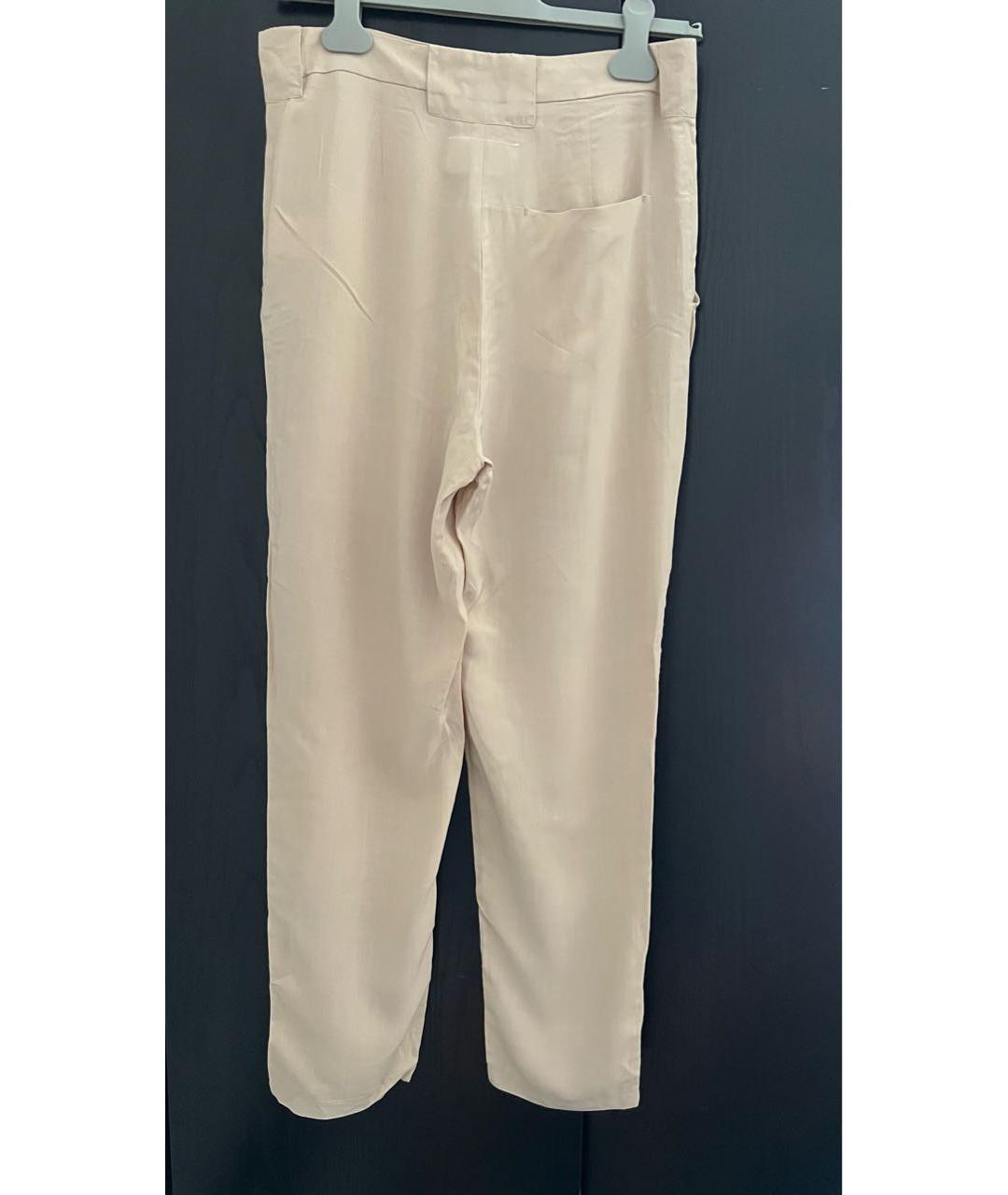 MM6 MAISON MARGIELA Бежевые вискозные прямые брюки, фото 2
