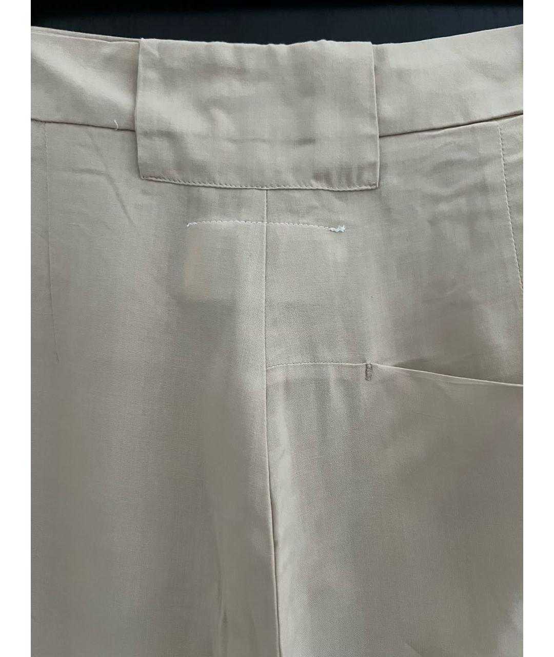 MM6 MAISON MARGIELA Бежевые вискозные прямые брюки, фото 5