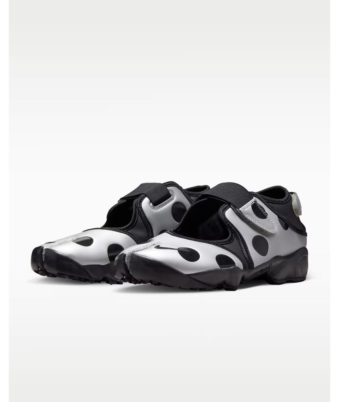 NIKE Серебряные кроссовки из искусственной кожи, фото 2