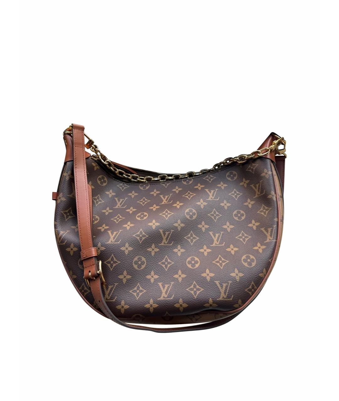 LOUIS VUITTON Коричневая кожаная сумка через плечо, фото 1