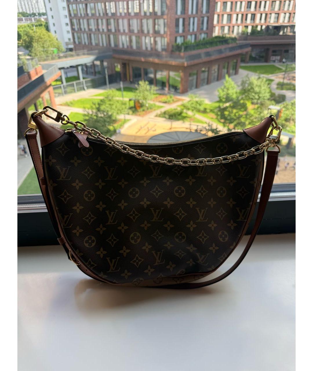 LOUIS VUITTON Коричневая кожаная сумка через плечо, фото 4