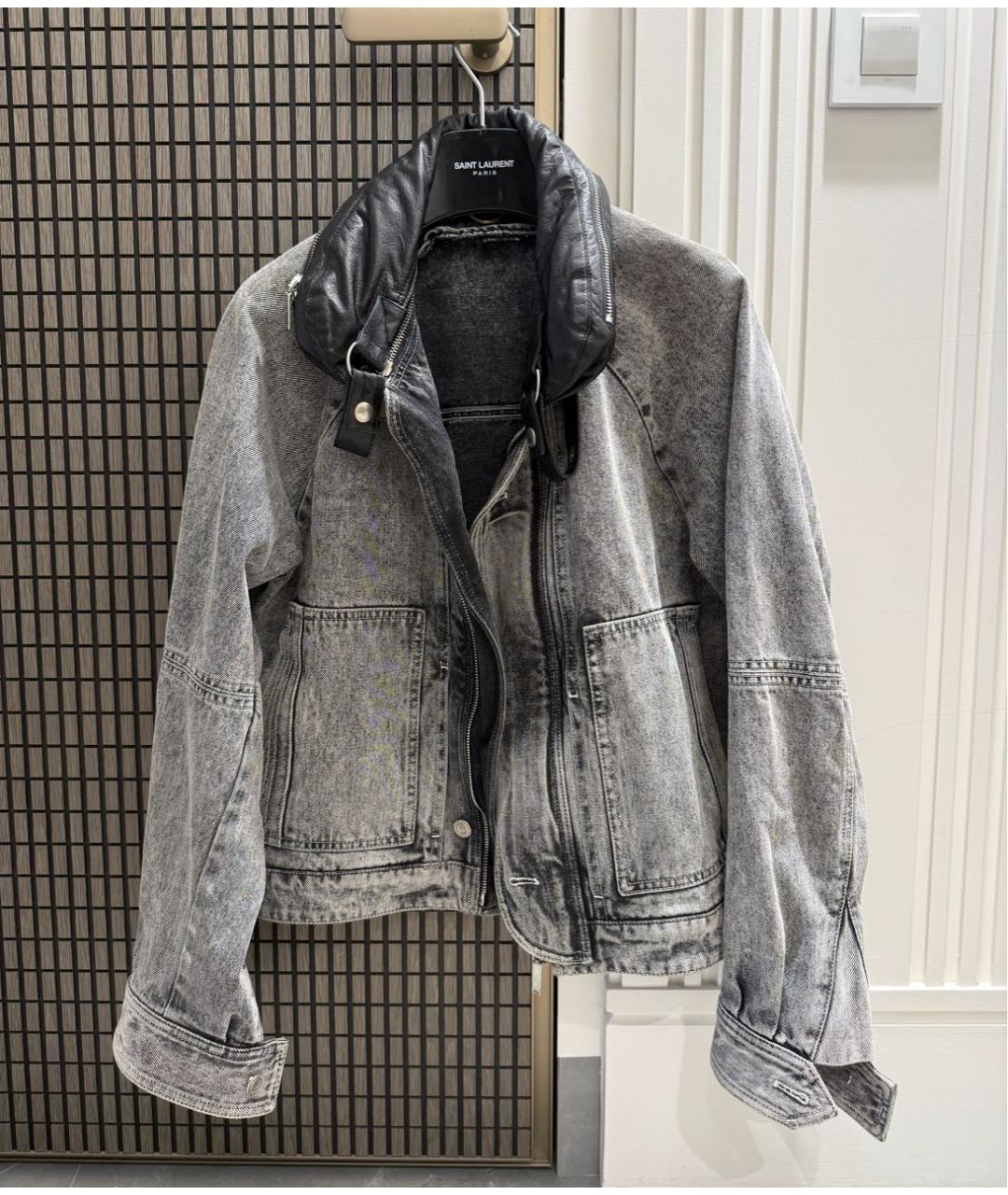 SAINT LAURENT Антрацитовая деним куртка, фото 7