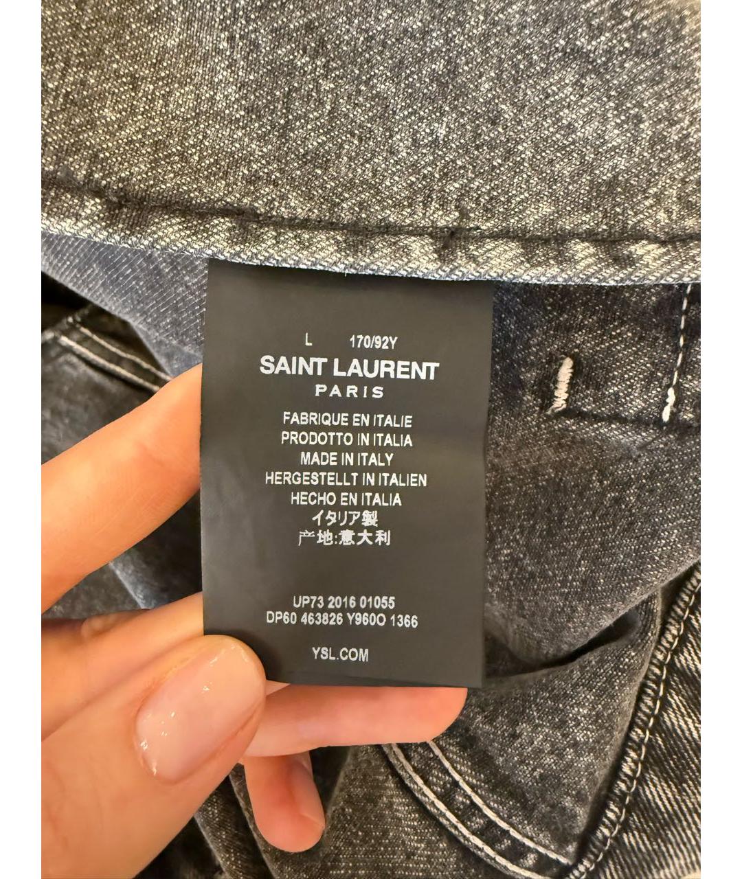 SAINT LAURENT Антрацитовая деним куртка, фото 6