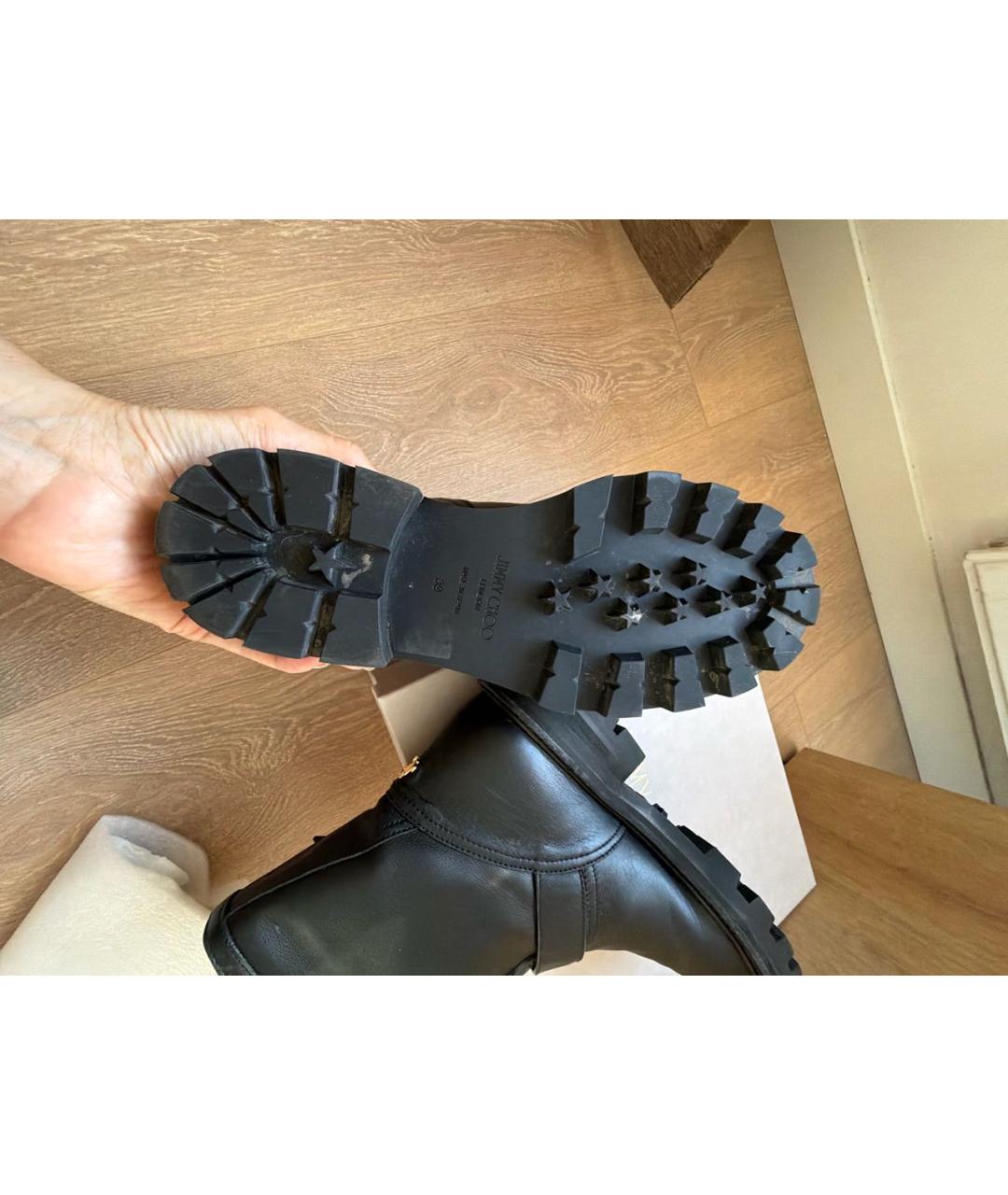 JIMMY CHOO Черные кожаные ботинки, фото 6