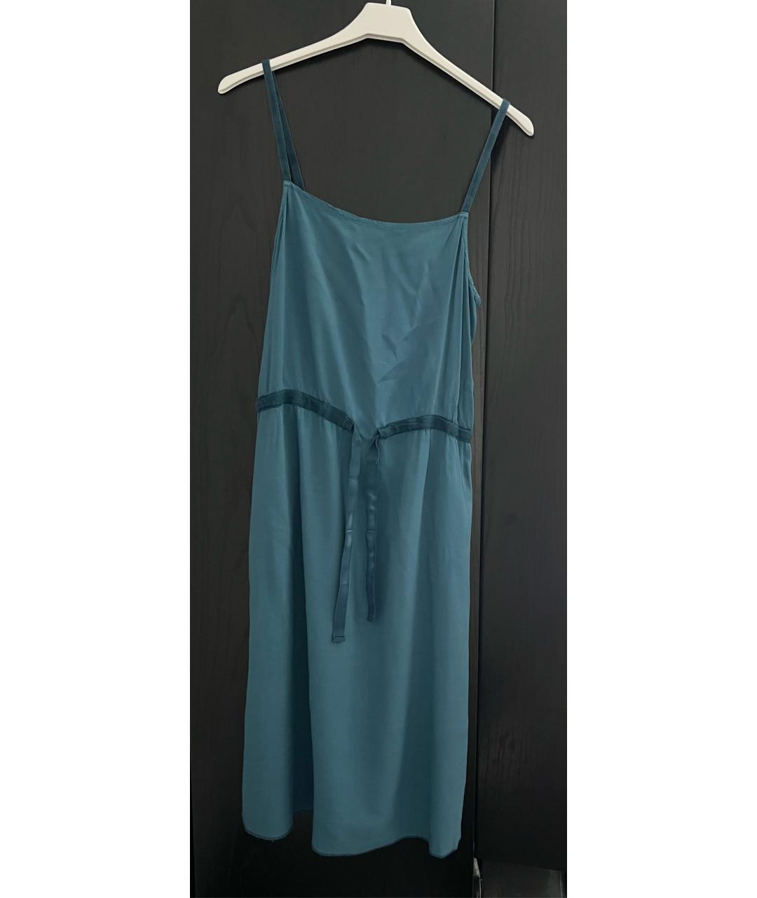 MM6 MAISON MARGIELA Бирюзовое вискозное повседневное платье, фото 4