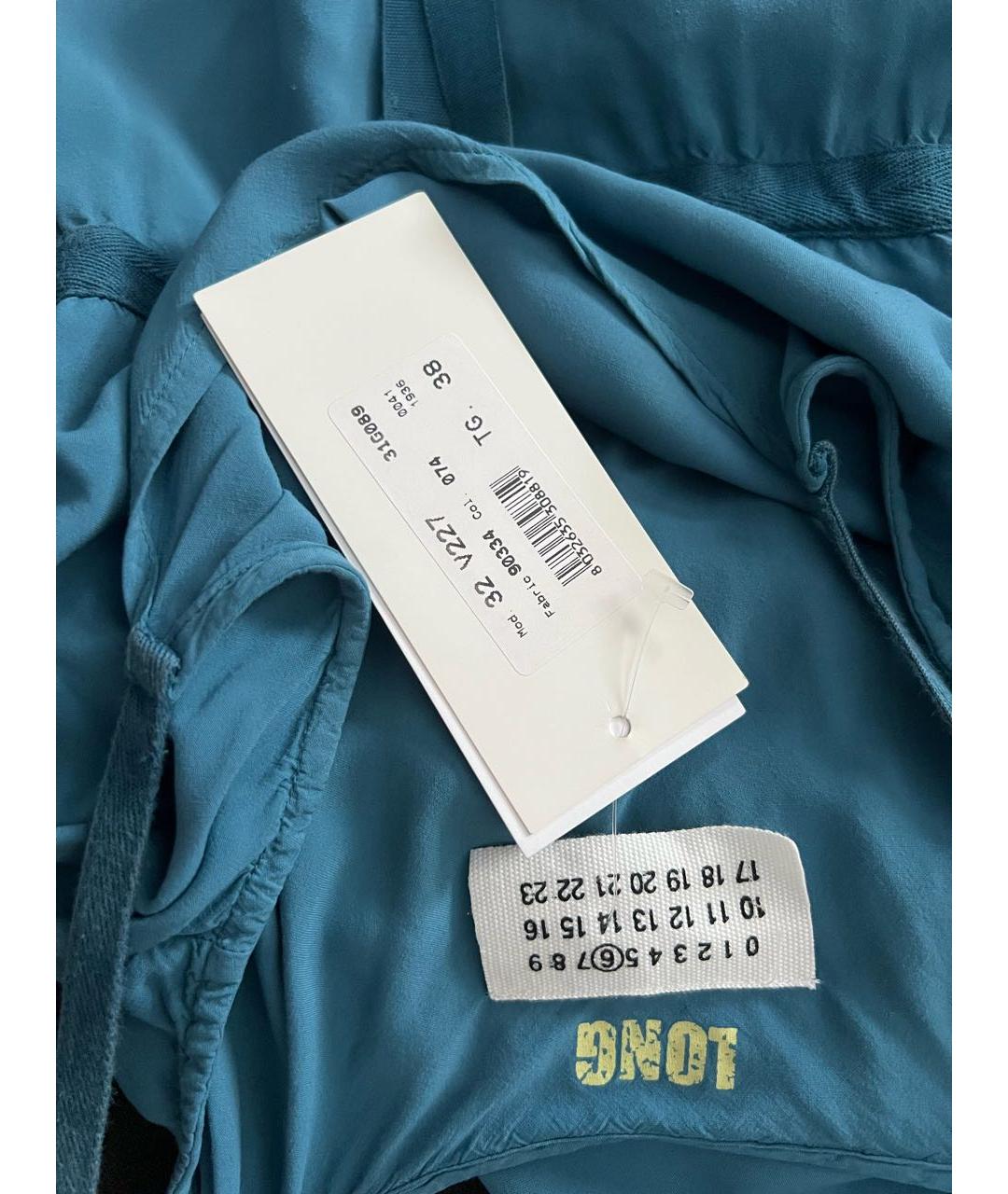 MM6 MAISON MARGIELA Бирюзовое вискозное повседневное платье, фото 3