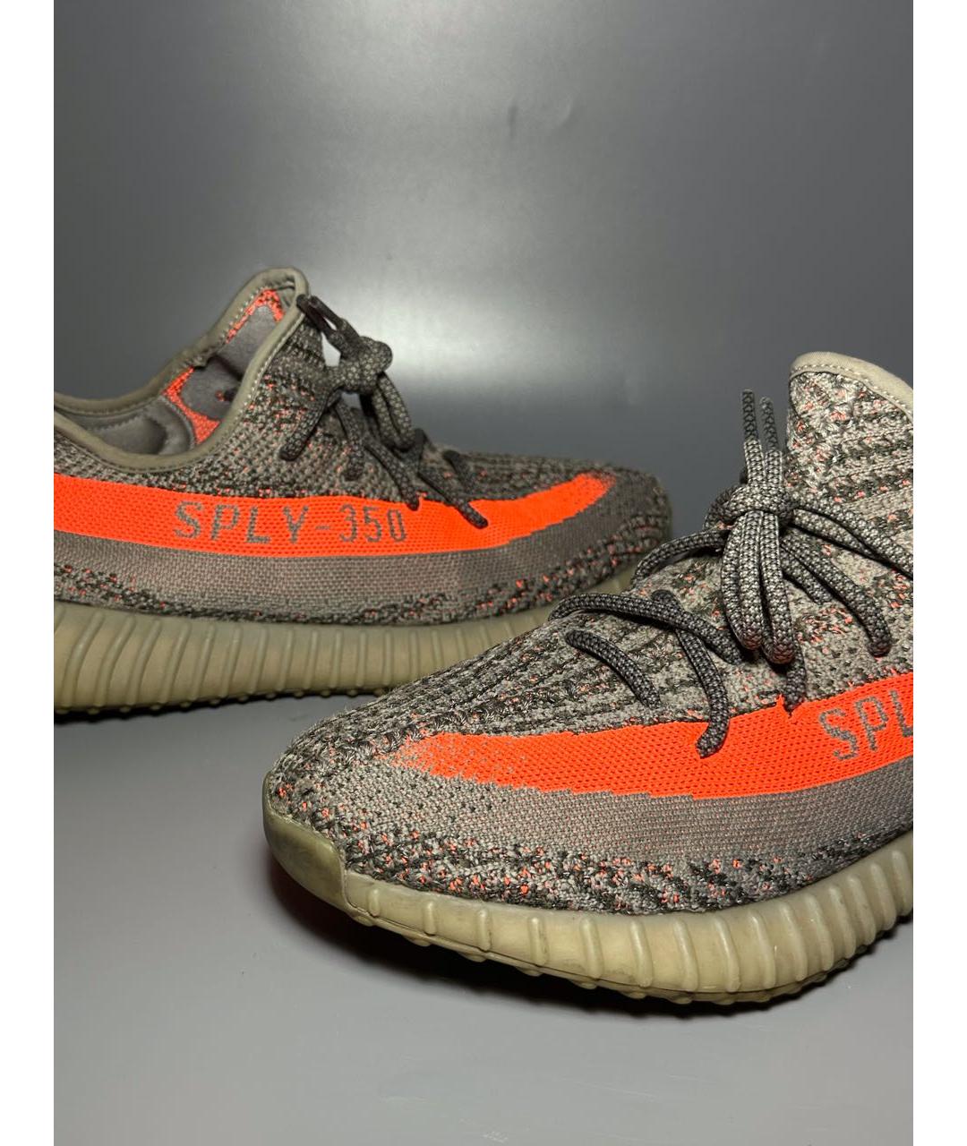 ADIDAS YEEZY Серые синтетические низкие кроссовки / кеды, фото 7