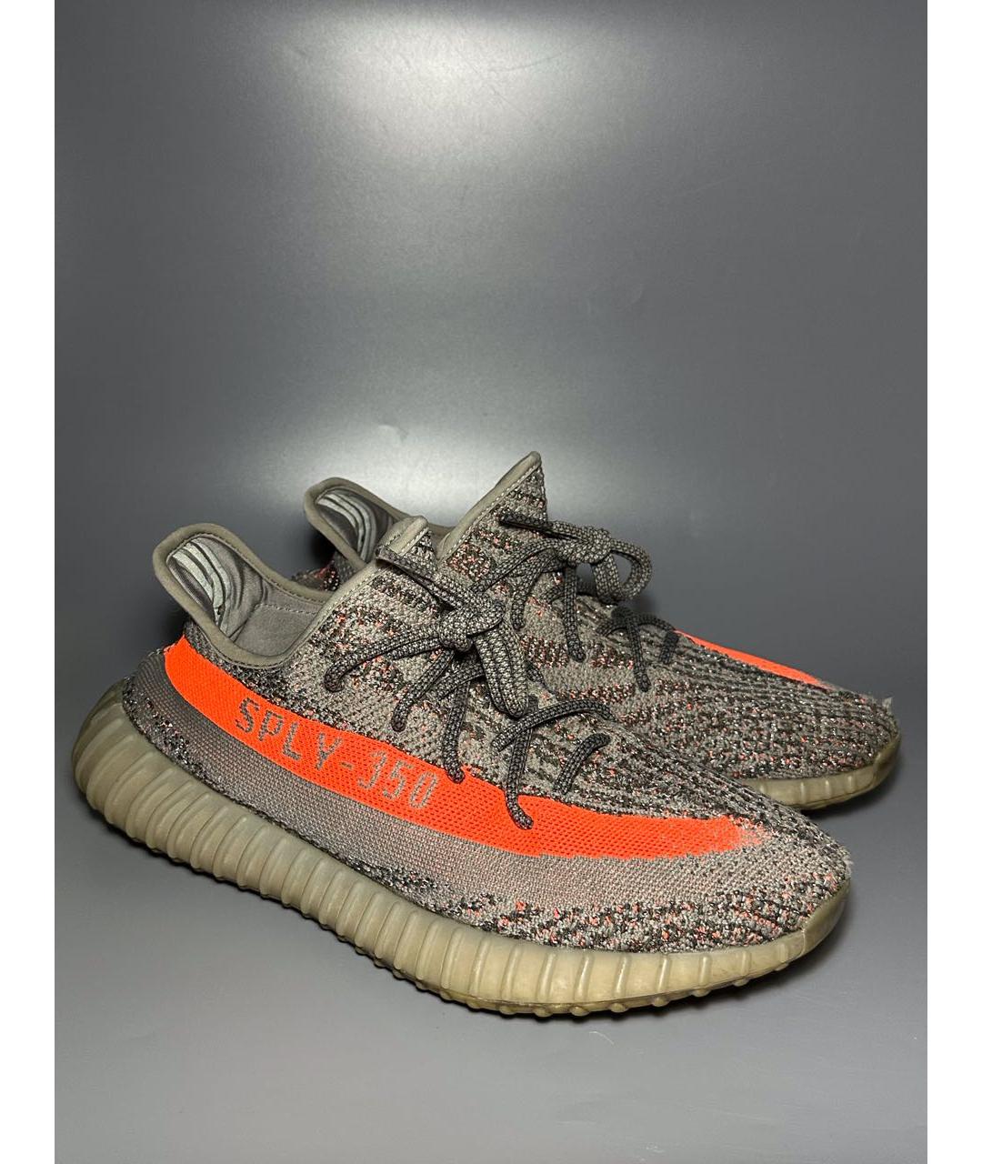 ADIDAS YEEZY Серые синтетические низкие кроссовки / кеды, фото 5
