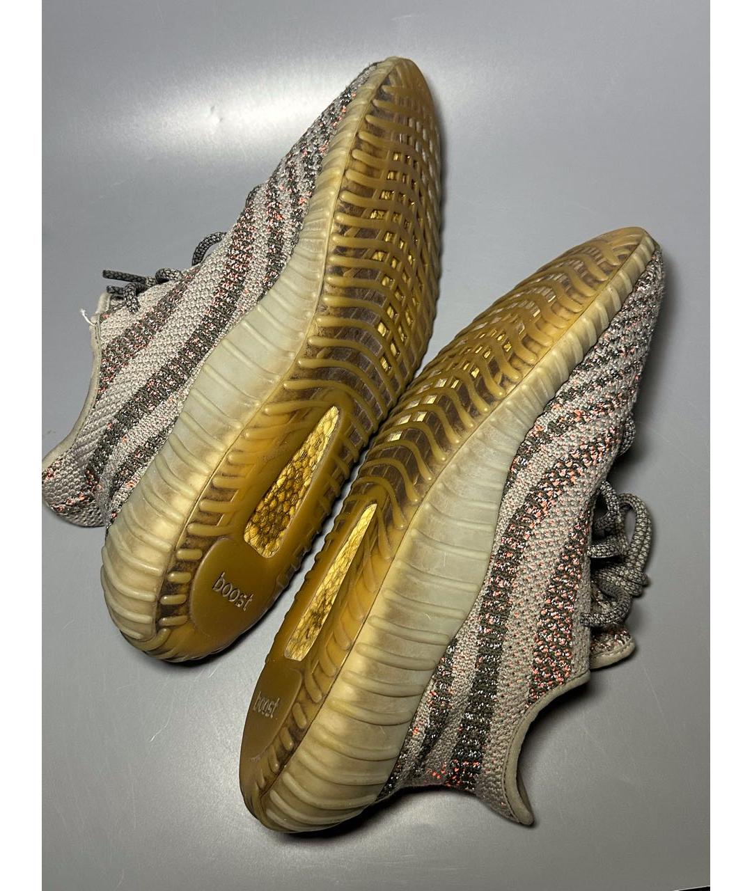 ADIDAS YEEZY Серые синтетические низкие кроссовки / кеды, фото 6