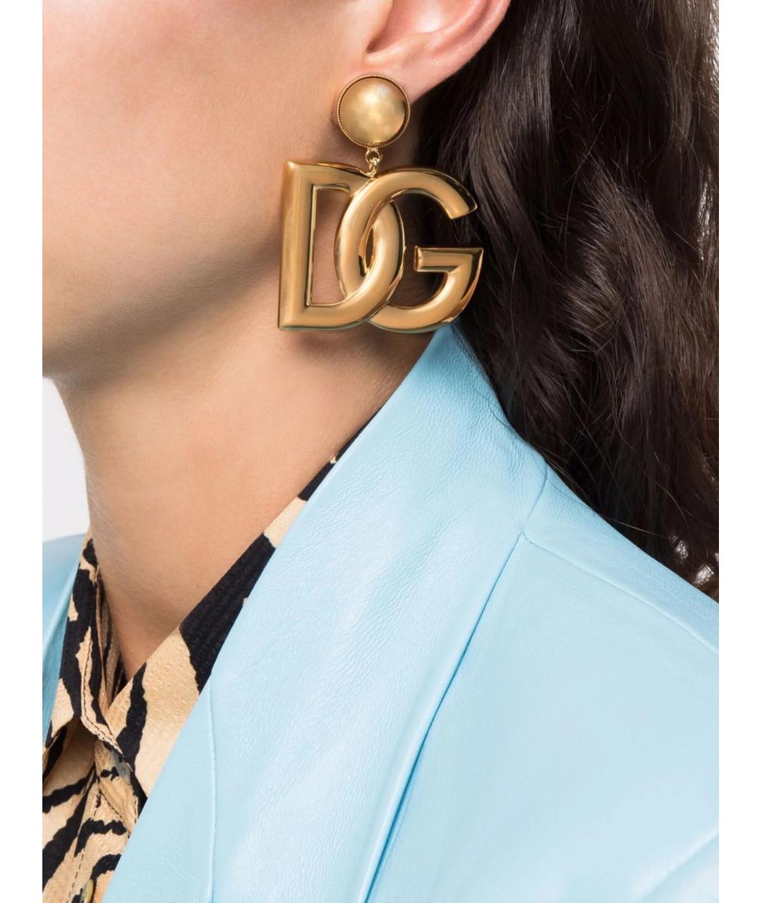 DOLCE&GABBANA Золотые латунные серьги, фото 2