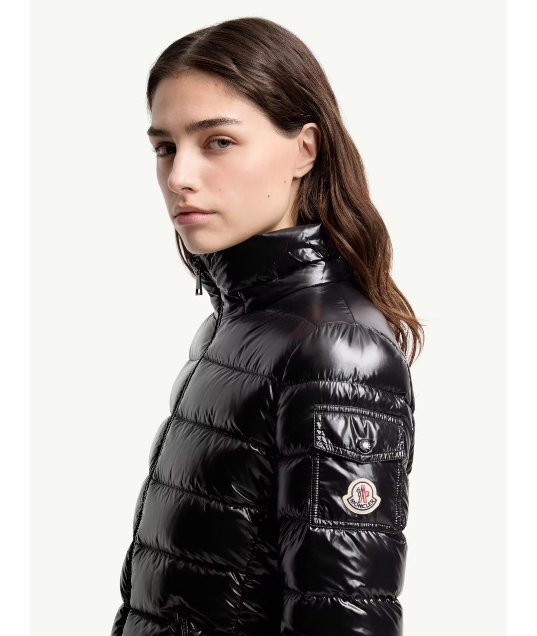 MONCLER Черный полиамидовый пуховик, фото 6