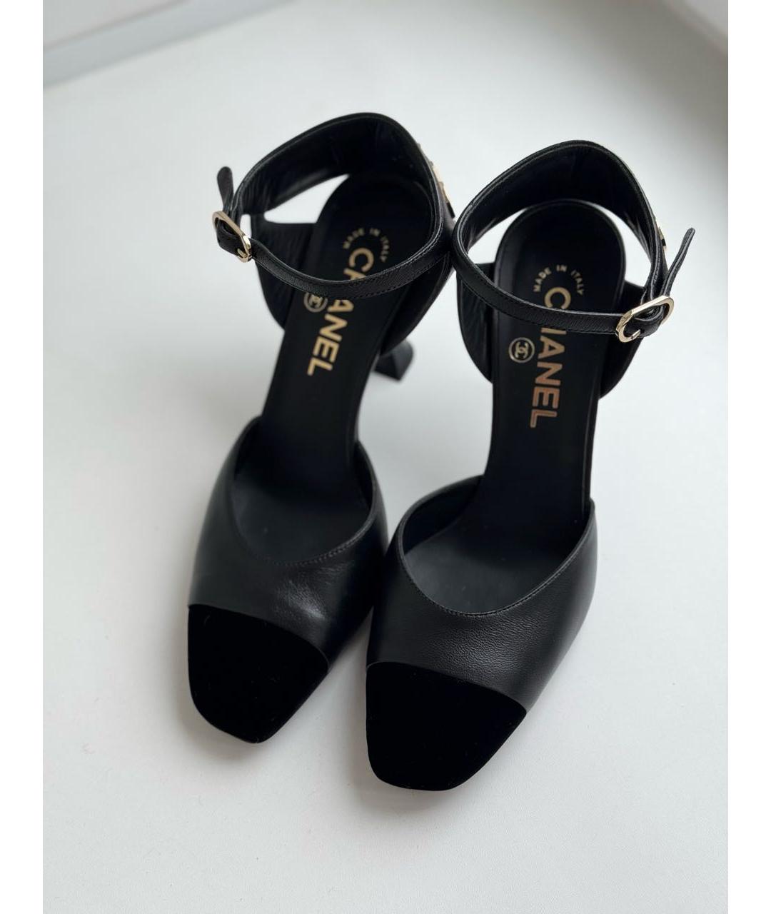 CHANEL Черные кожаные туфли, фото 5