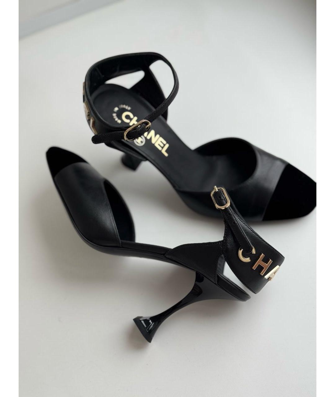 CHANEL Черные кожаные туфли, фото 8