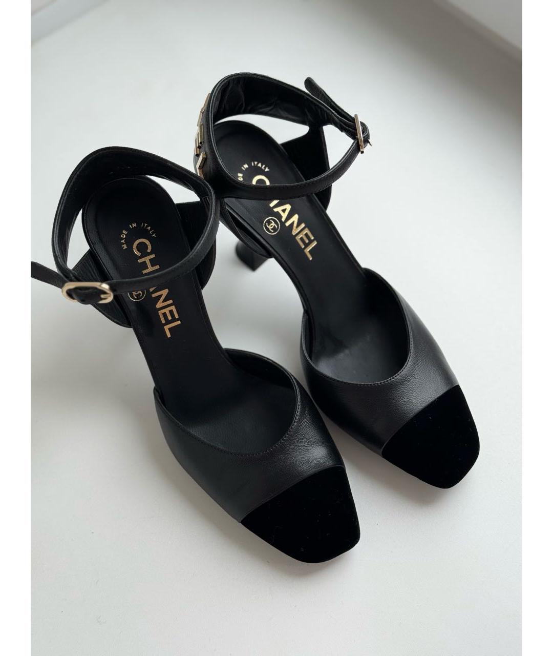 CHANEL Черные кожаные туфли, фото 2